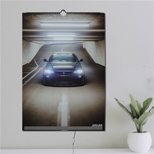 ChromeCars® Wandkalender - Nissan Skyline R34 GT-R V-spec MNPII - 2025 (DIN A2)