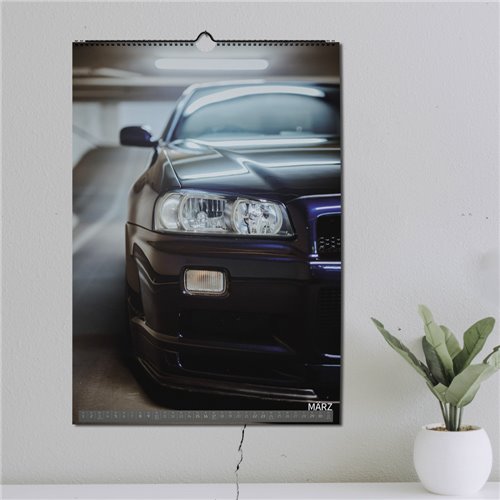 ChromeCars® Wandkalender - Nissan Skyline R34 GT-R V-spec MNPII - 2025 (DIN A2)