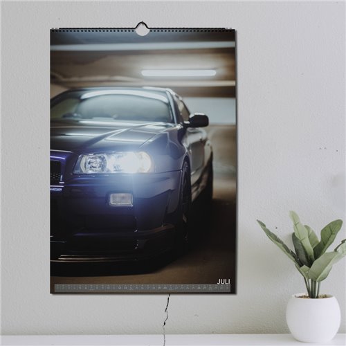 ChromeCars® Wandkalender - Nissan Skyline R34 GT-R V-spec MNPII - 2025 (DIN A2)