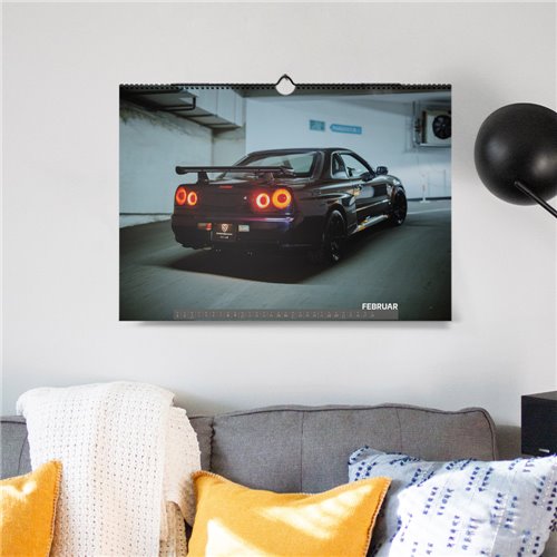ChromeCars® Wandkalender - Nissan Skyline R34 GT-R V-spec MNPII - 2025 (DIN A2)