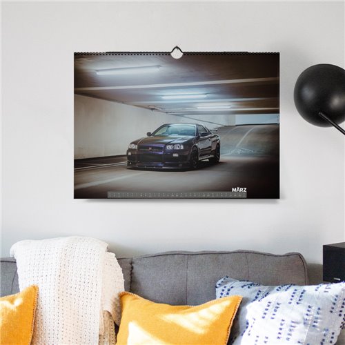 ChromeCars® Wandkalender - Nissan Skyline R34 GT-R V-spec MNPII - 2025 (DIN A2)