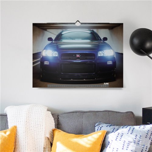 ChromeCars® Wandkalender - Nissan Skyline R34 GT-R V-spec MNPII - 2025 (DIN A2)