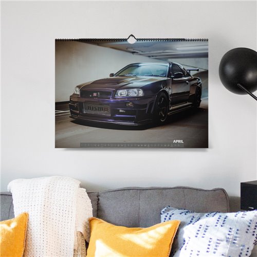 ChromeCars® Wandkalender - Nissan Skyline R34 GT-R V-spec CRS MNPIII - 2025 (DIN A2)