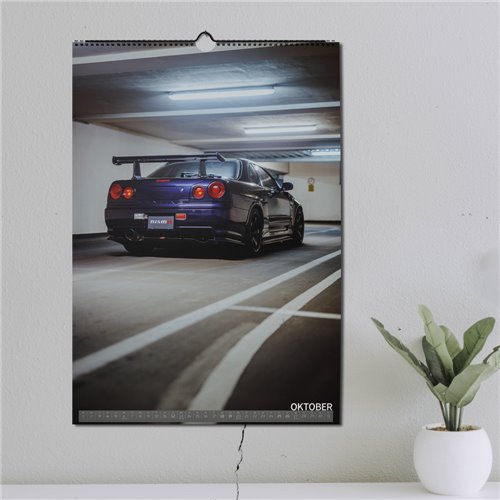ChromeCars® Wandkalender - Nissan Skyline R34 GT-R V-spec CRS MNPIII - 2025 (DIN A2)